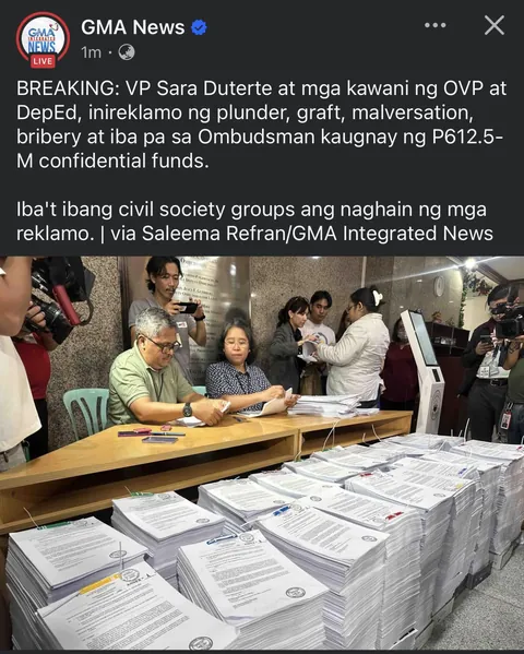 Breaking: VP Sara kinasuhan ng Plunder