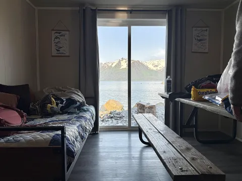 Rented a cabin in Seward, Alaska by the beach with my boyfriend for a night.