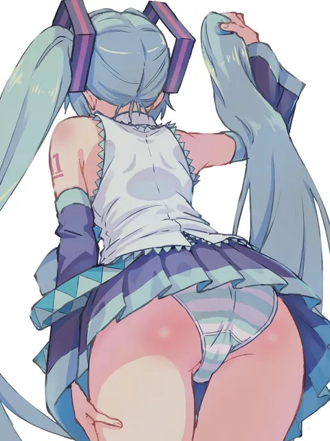 Hatsune Miku taking her twintail off