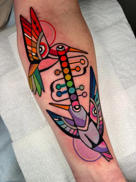 hummingbirds • (done by me) IG : @chidgeytattoos • Austin, TX • MP