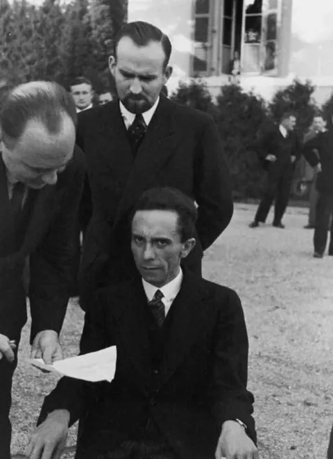 Photograph entitled “The Eyes of Hatred,” of Joseph Goebbels, when learning that the photographer taking his picture was Jewish (1933)