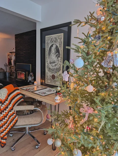 Had a pretty good snowstorm here today. Got cozy painting by the fireplace. 🔥