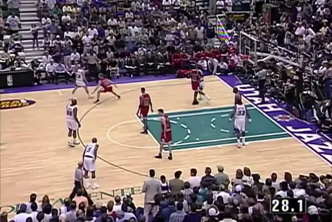 Michael Jordan's last shot for Chicago Bulls.