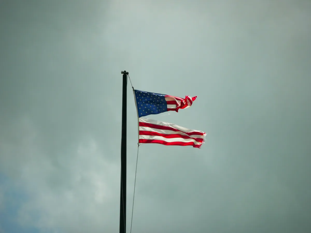 ITAP of a torn American flag
