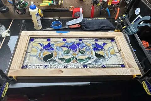 Stained glass transom window