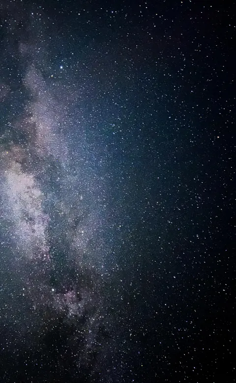 Milky way galaxy captured by my phone outside my campsite 🏕️.(zoomed pic)