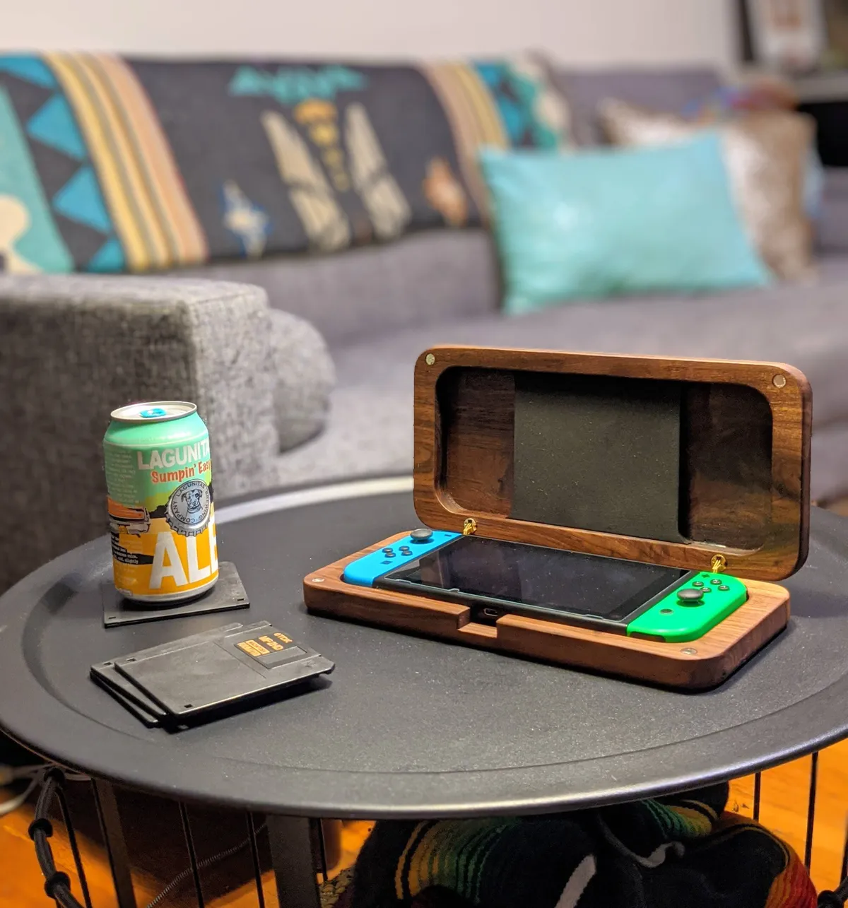 I made a custom switch case out of walnut.