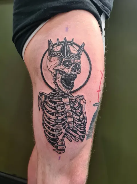 Skeleton King, done by Emma Sam at Northside Tartooz Newcastle