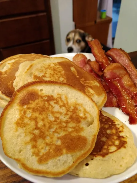 Pumpkin spice pancakes and bacon