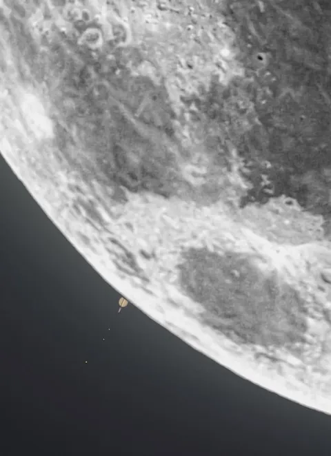 The Moon Had a Special Guest Last Night. Here's my Image of the December 7th Saturn-Moon Occultation.