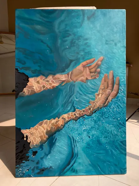 Line crossed, Sakeena Nawaz, Oil/Canvas,2025