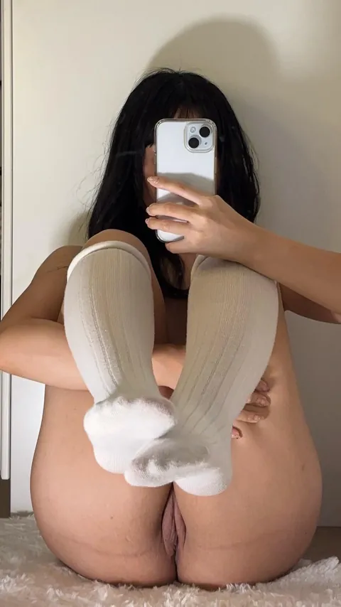 get you an asian girlfriend with high socks and her ass and pussy out