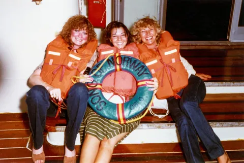 My mom on a Caribbean cruise with a couple of friends in September, 1981. My mom is the one in the middle in the first photo.