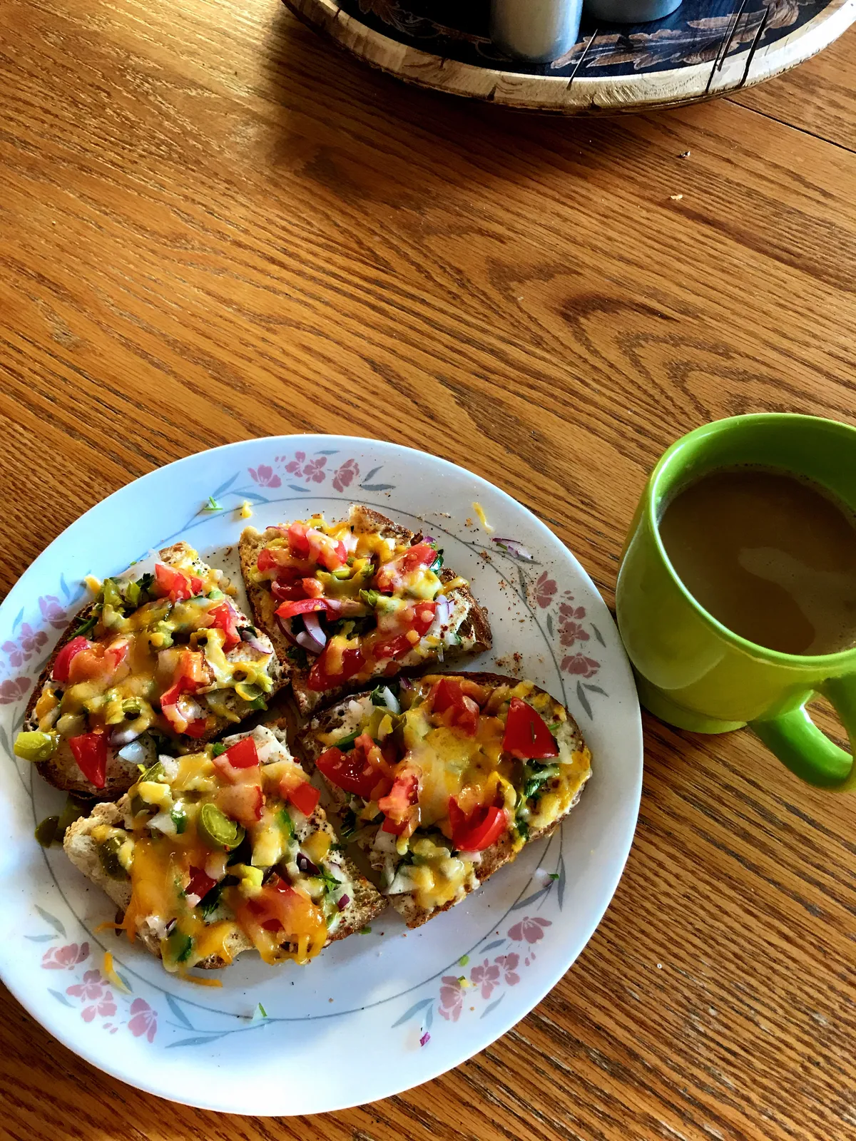 Using toppings from last night's tacos to make loaded toast