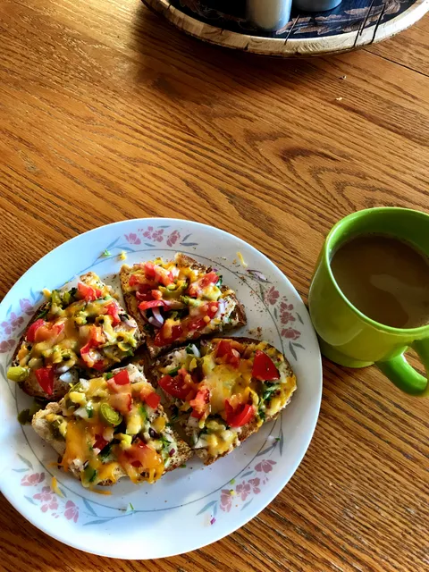 Using toppings from last night's tacos to make loaded toast
