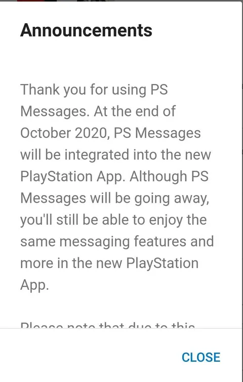 PlayStation messages will be discontinued by the end of October and messaging will be integrated into the new PlayStation app.