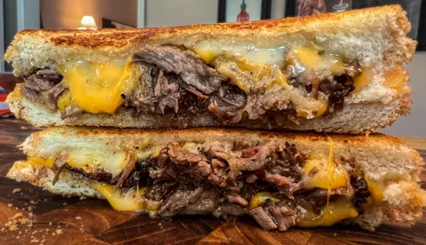 Brisket grilled cheese [homemade]