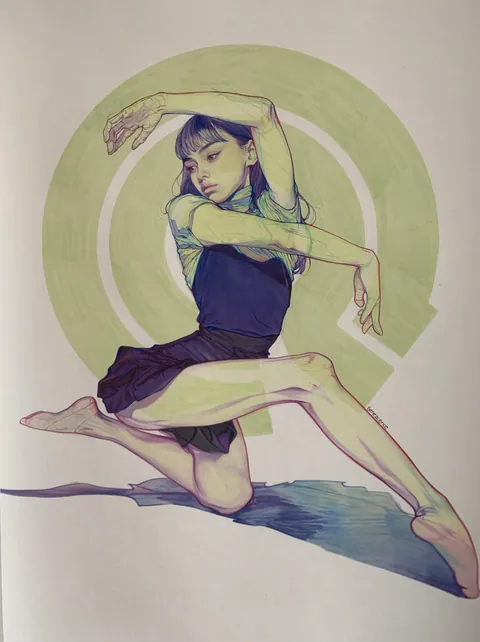 Cortisol I, Senescence, Coloured Pencil Copic Marker Ink, 2026