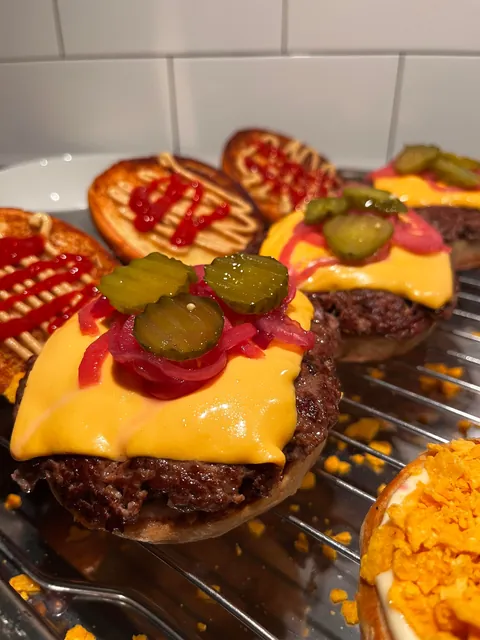 [homemade] Cheeseburgers with pickles, red onions and crushed nachos