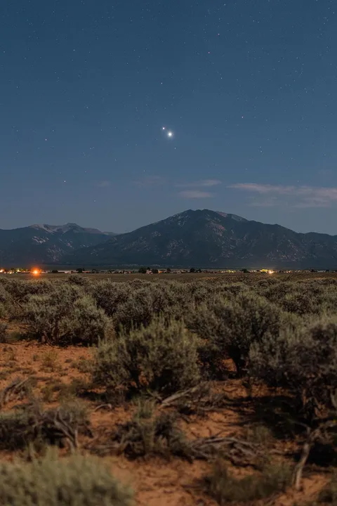 This morning’s Jupiter/Venus conjunction seen from New Mexico
