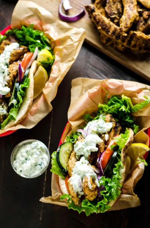 30 Minute Chicken Gyros with Tzatziki. If you're eating low-carb, you can even nix the pita and use the lettuce as a wrap!