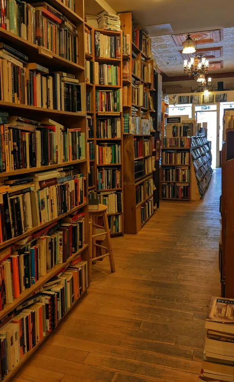 Local bookshop on a rainy day