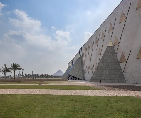 Grand Egyptian Museum by Heneghan Peng Architects in Giza, Egypt. The largest museum in the world for a single civilization