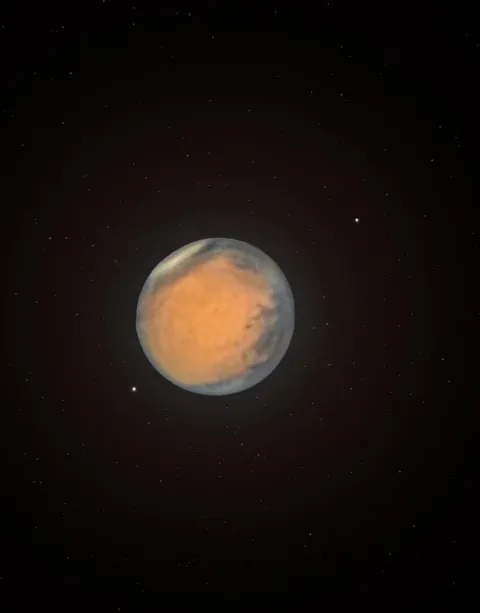 Mars Reaches Closest Approach This Week. Here it is Last Night Through my Telescope. Next Time it gets this close is in 2031.