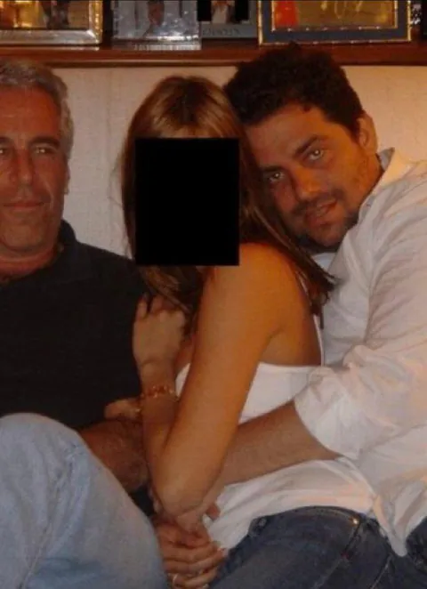 On the right is the director of the new MELANIA movie. On the left, Jeffrey Epstein