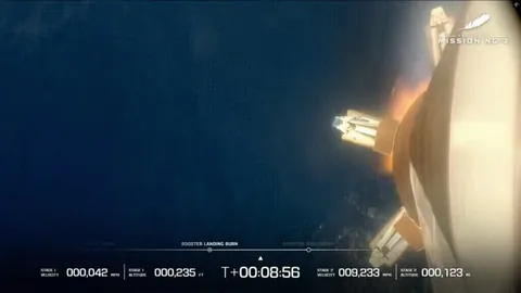 New Glenn reaches high-earth orbit, lifts ESCAPADE toward Mars and then the booster returns safely to the landing platform and support vessel