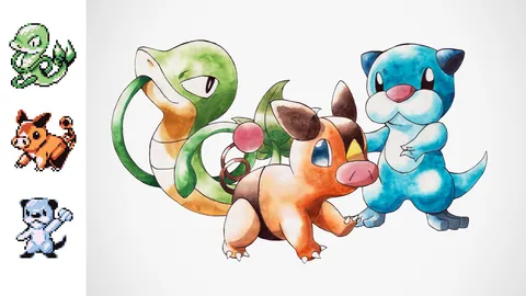 Reimagining the Unova Starters as Gen 1 Pokemon