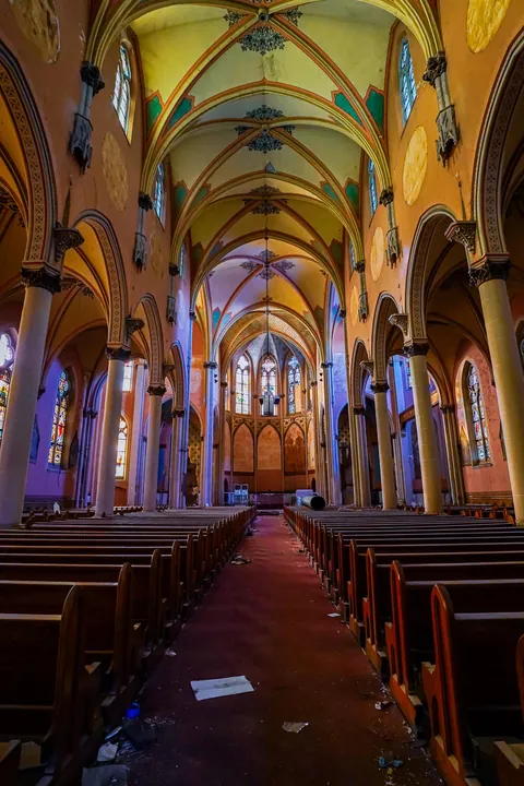 Forgotten cathedral with crazy architecture