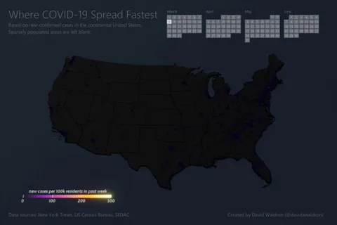 Watch COVID-19 spread throughout the continental United States [OC]