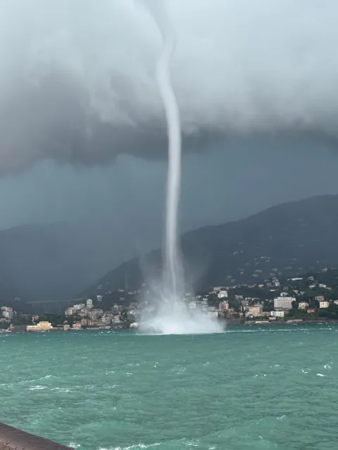 Outside my balcony on a cruise in Rapallo, Italy this morning