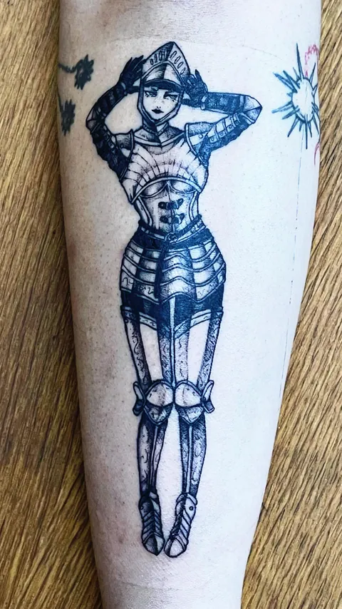 Armored Pinup done by Max at private studio, Los Angeles