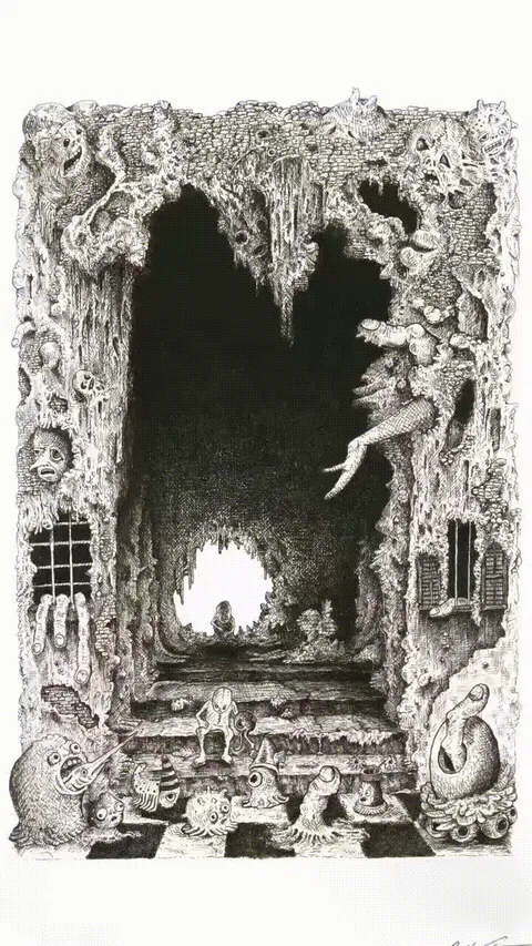 I recently made this drawing called “A Collection of Oddities” and another Redditor u/dystopika animated it! I love how it looks.