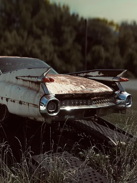 Car in someone’s backyard