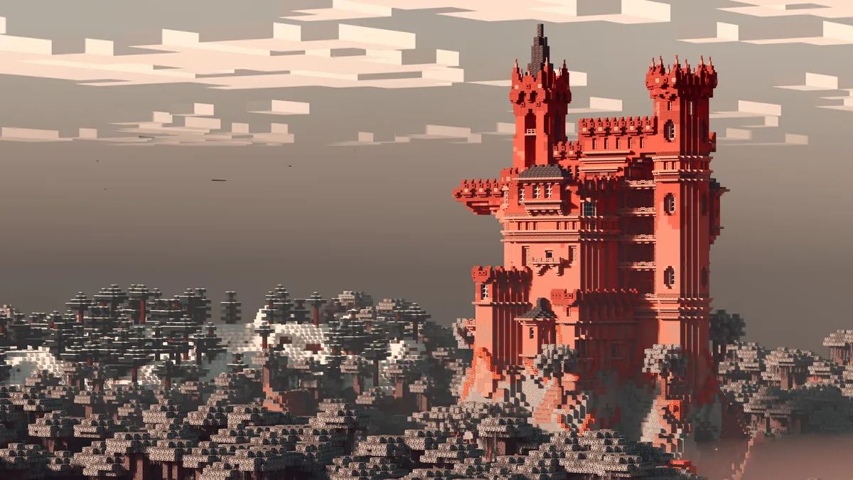 The RED Castle in Pale gardens