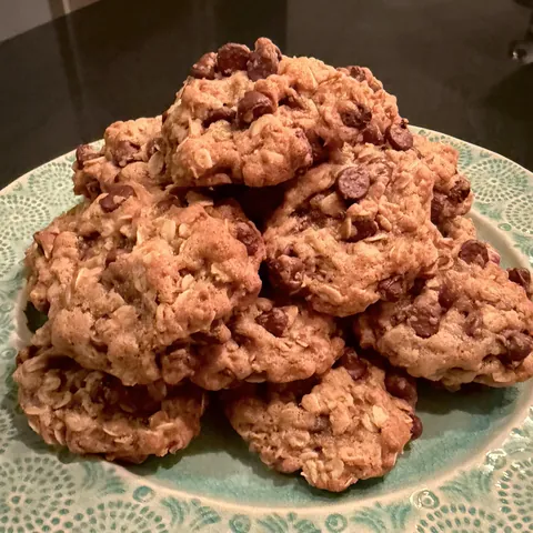 Made some chocolate chip- oatmeal cookies