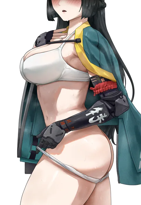 Miyabi taking her panties off [Zenless Zone Zero]