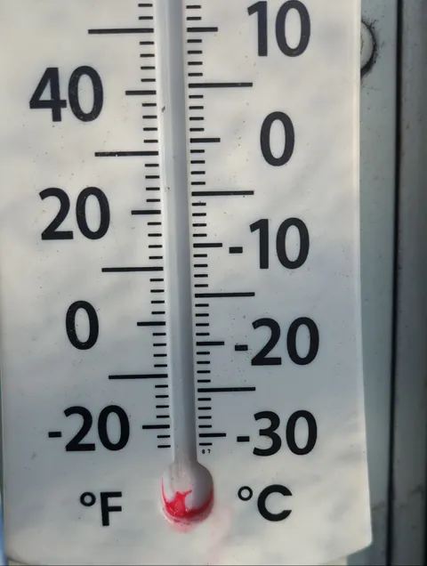 [OC]The thermometer in my mail truck exploded due to the cold Friday morning (Western Wisconsin USA)