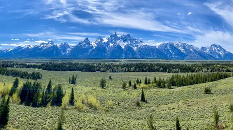 Panorama of the Teton range