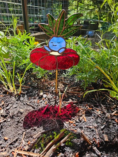 (OC) stained glass pokopia garden stakes