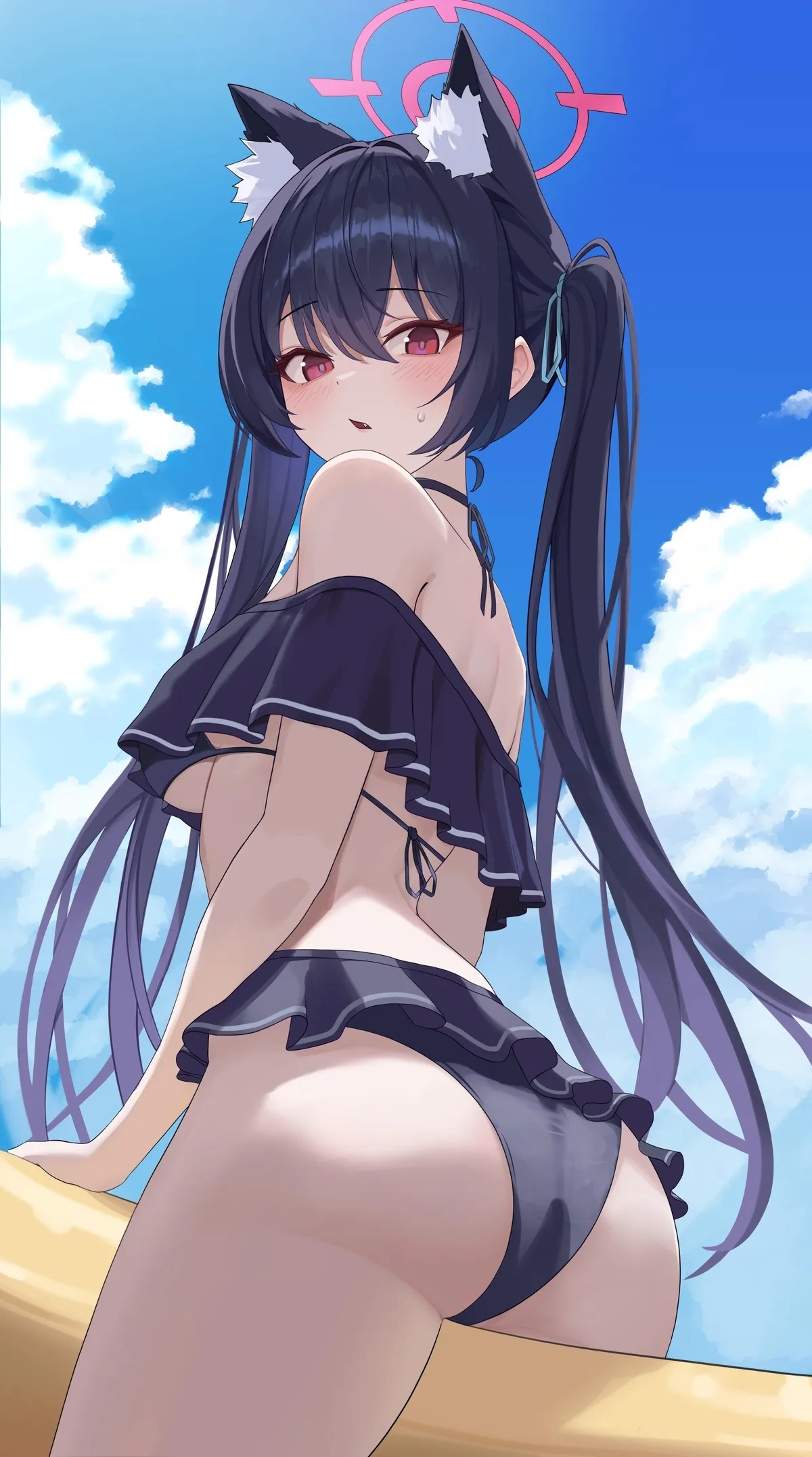 Serika sitting on a banana (rianya07) [Blue Archive]