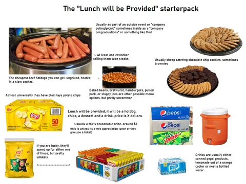 "Lunch will be provided" starter pack