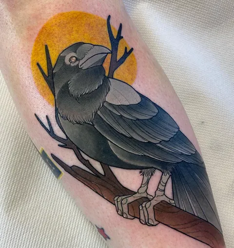 My new goth crow bro freshly done by Nicole Reid at Set Sail Tattoo in Irvine Ayrshire.