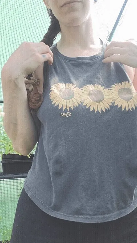 Having a little fun while tending my herbs