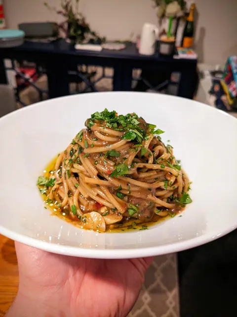 [Homemade] Black Garlic Aglio E Olio