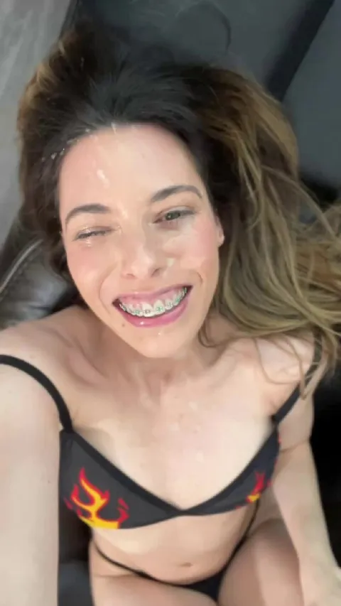 Proud little cumslut with braces