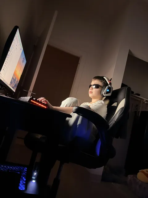 My color blind son using sunglasses because he sees more colors he normally couldn’t see